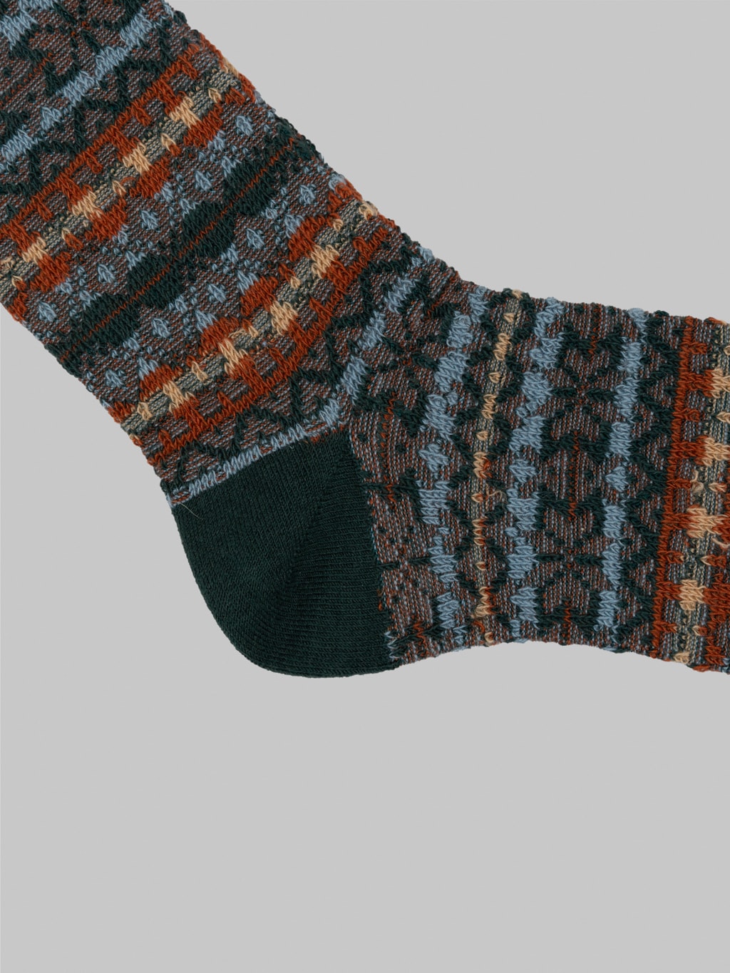 anonymous ism reverse fairisle jq crew socks moss heel