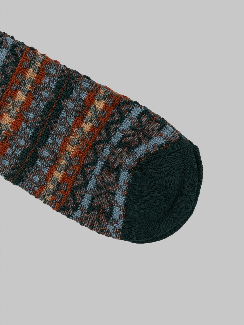 anonymous ism reverse fairisle jq crew socks moss toe