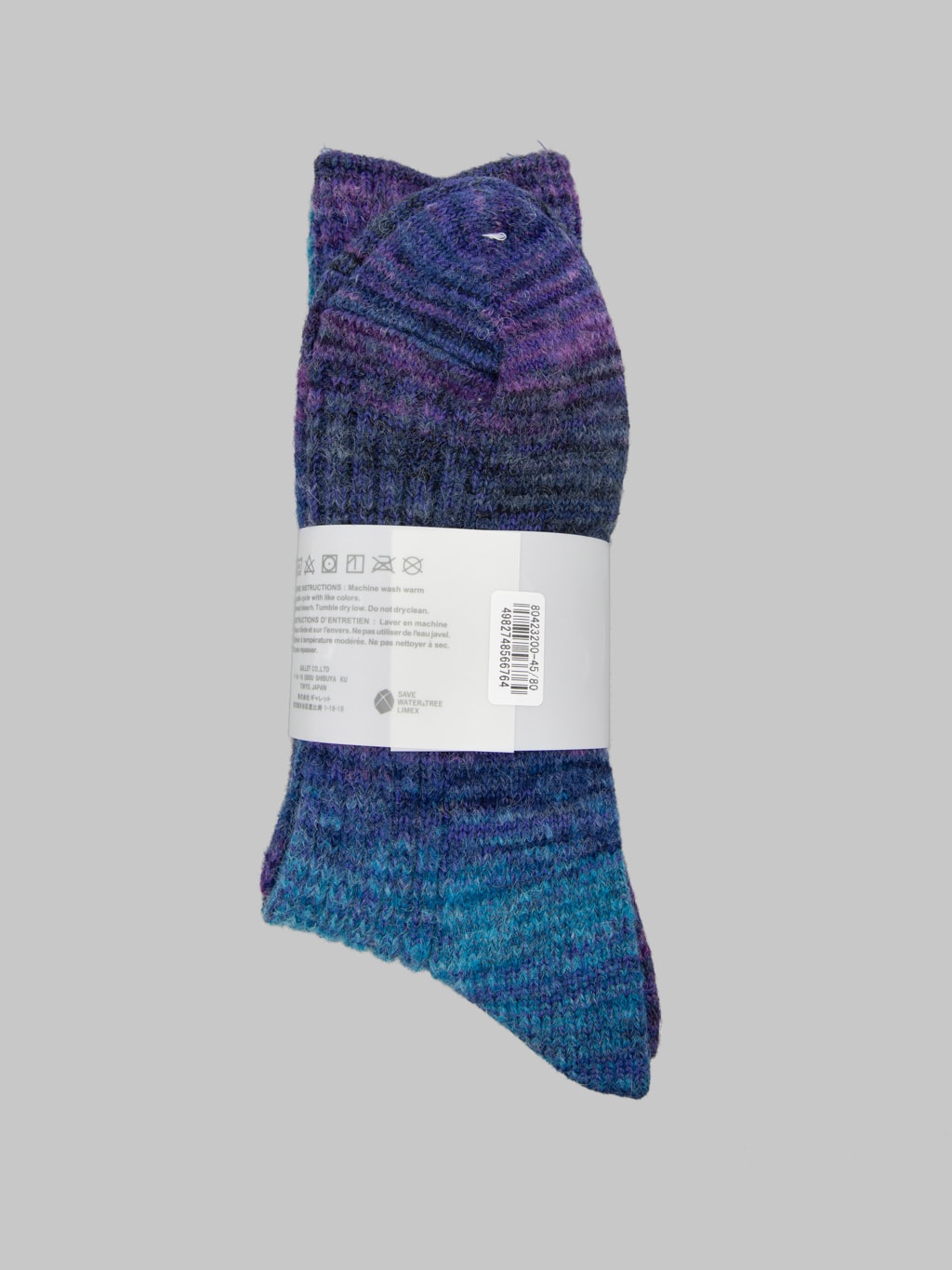 Anonymous Ism Splash Pattern Crew Socks Indigo