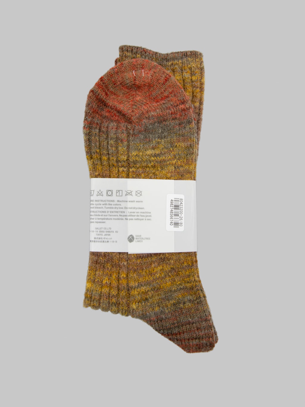 Anonymous Ism Splash Pattern Crew Socks Mustard