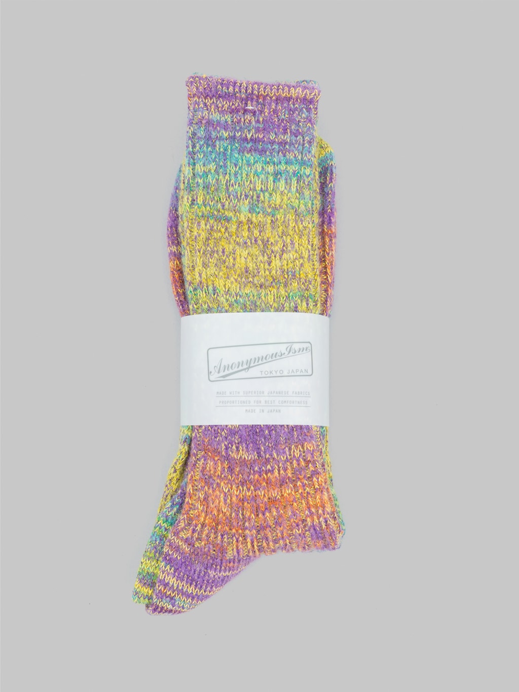 anonymous ism splash pattern crew socks purple