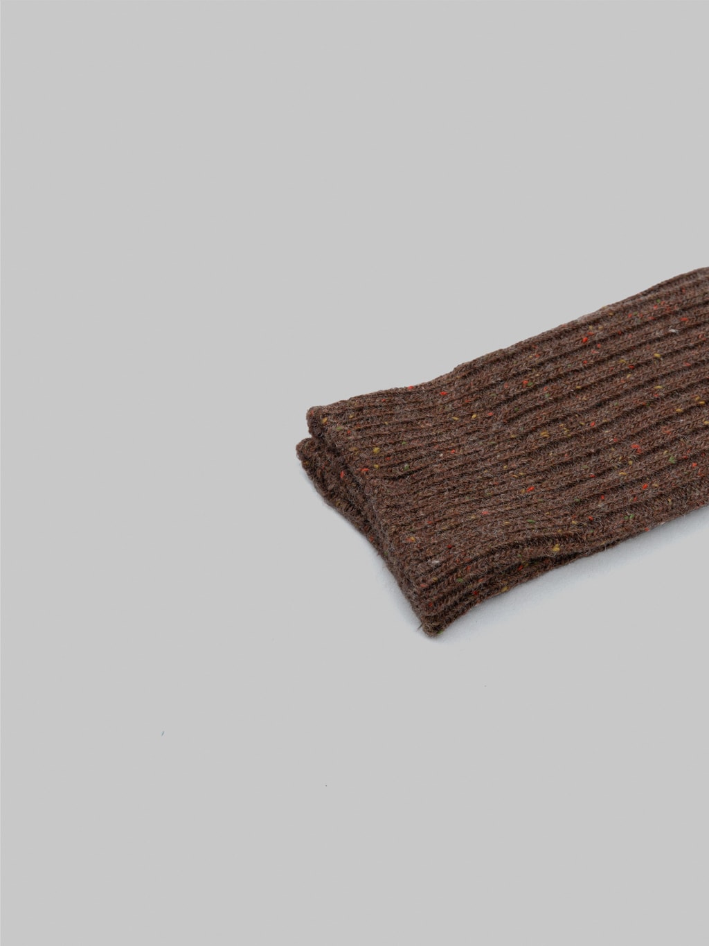 anonymous ism tweed nep crew socks brown elastic band