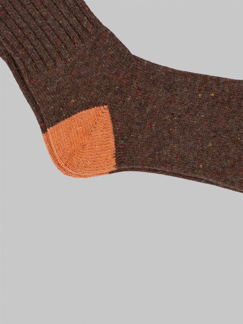 anonymous ism tweed nep crew socks brown heel