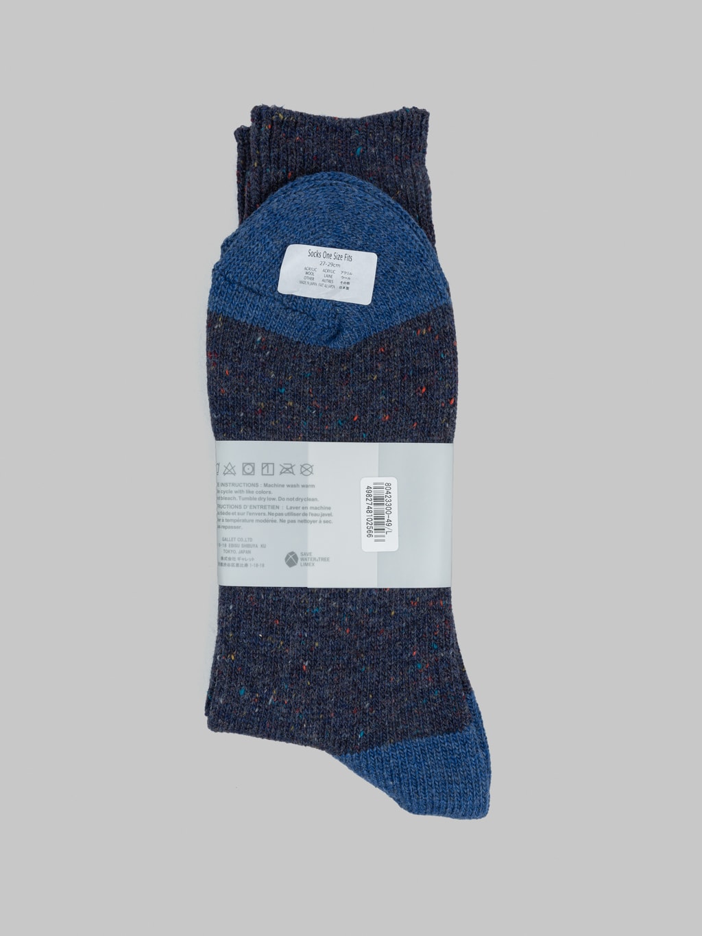 anonymous ism tweed nep crew socks navy care instructions