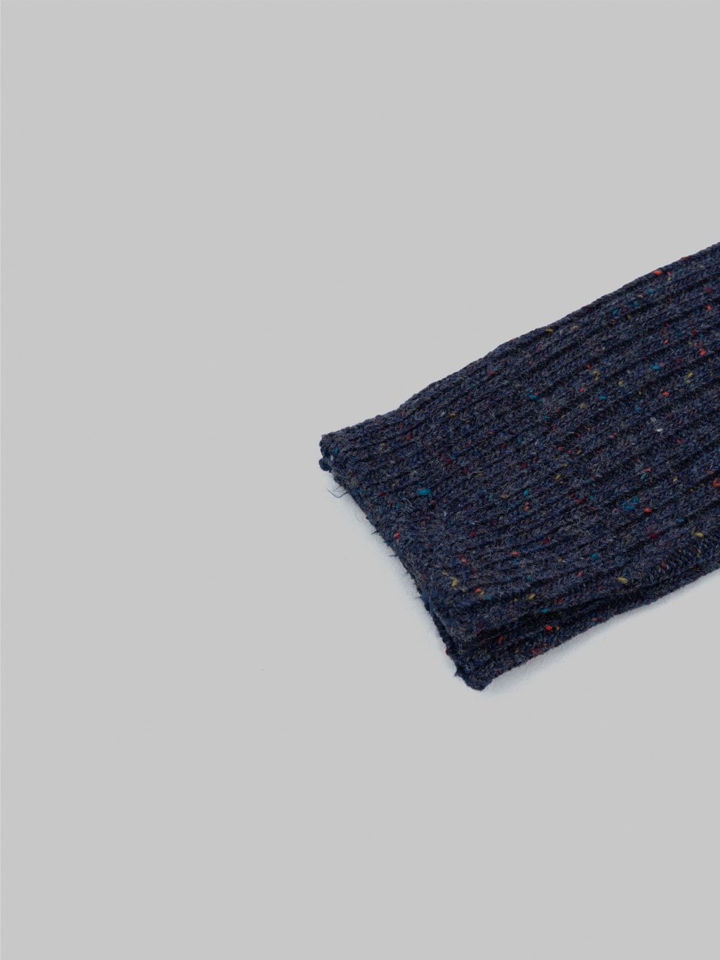 anonymous ism tweed nep crew socks navy elastic band