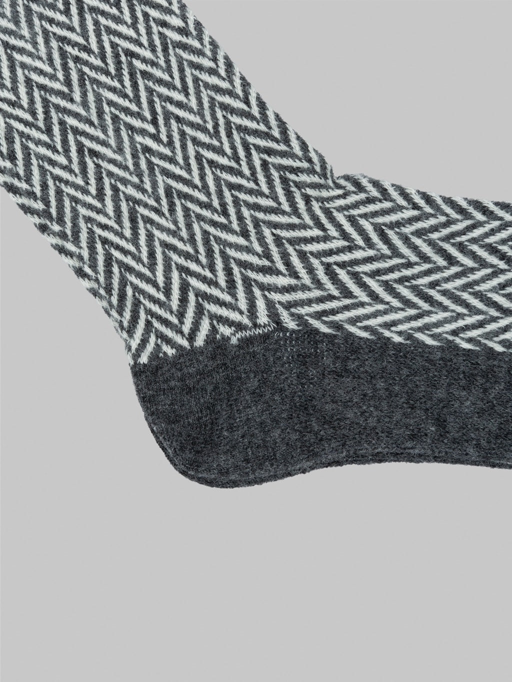 anonymous ism wool herringbone crew socks charcoal heel