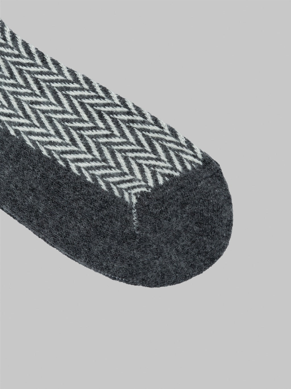 anonymous ism wool herringbone crew socks charcoal toe