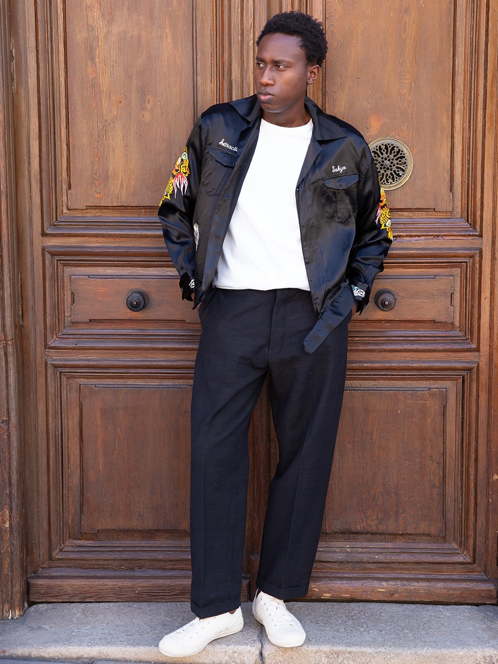 Attractions Wearmasters Lot.873 Souvenir Rayon Jacket Black