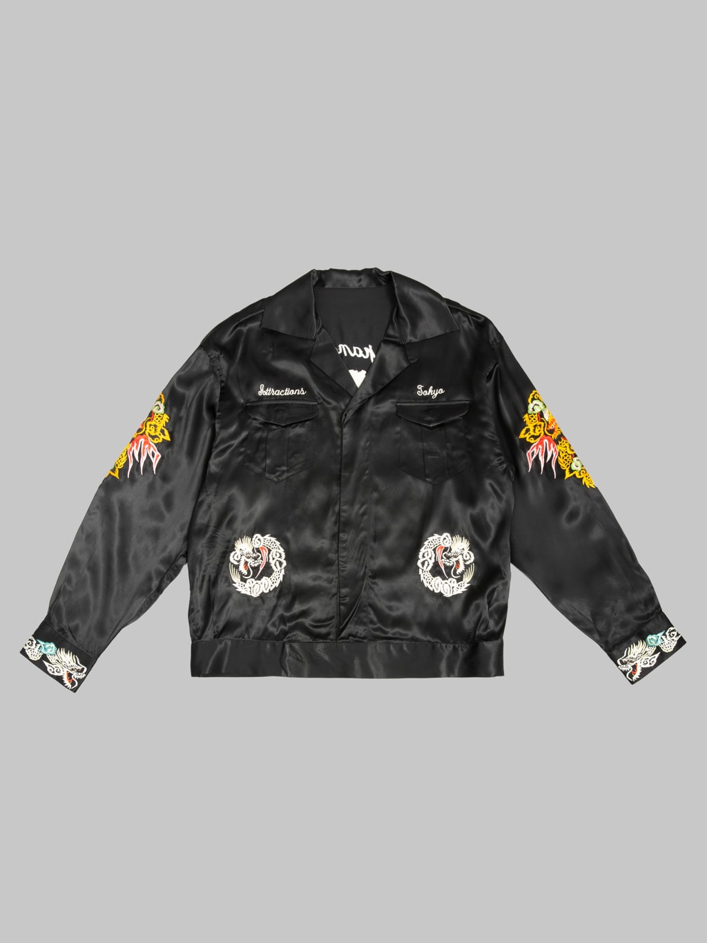 Attractions Wearmasters Lot.873 Souvenir Rayon Jacket Black