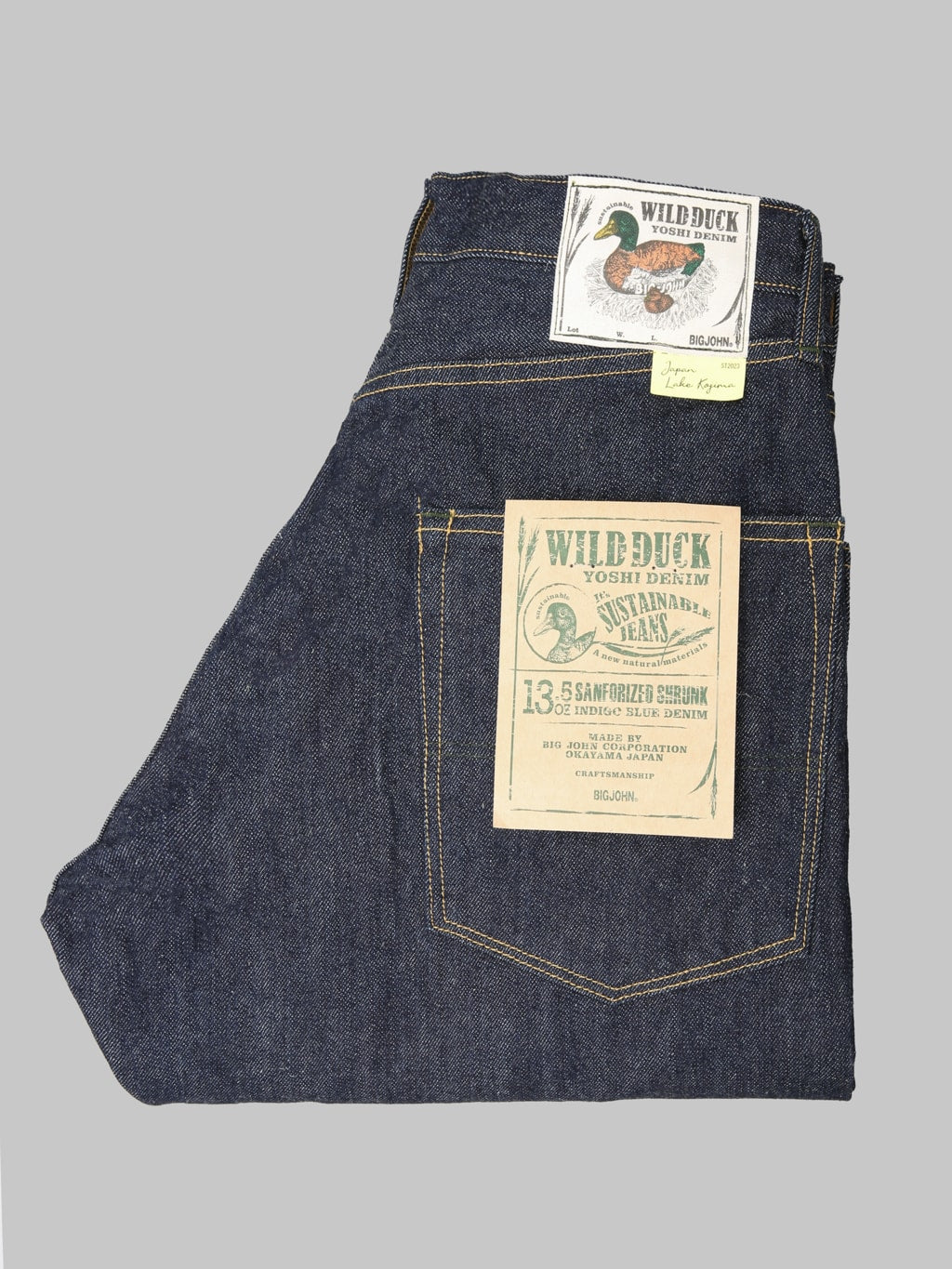 Big John M1011RC 13.5oz "Yoshidenim" Green Label Wild Duck Wide Straight Jeans