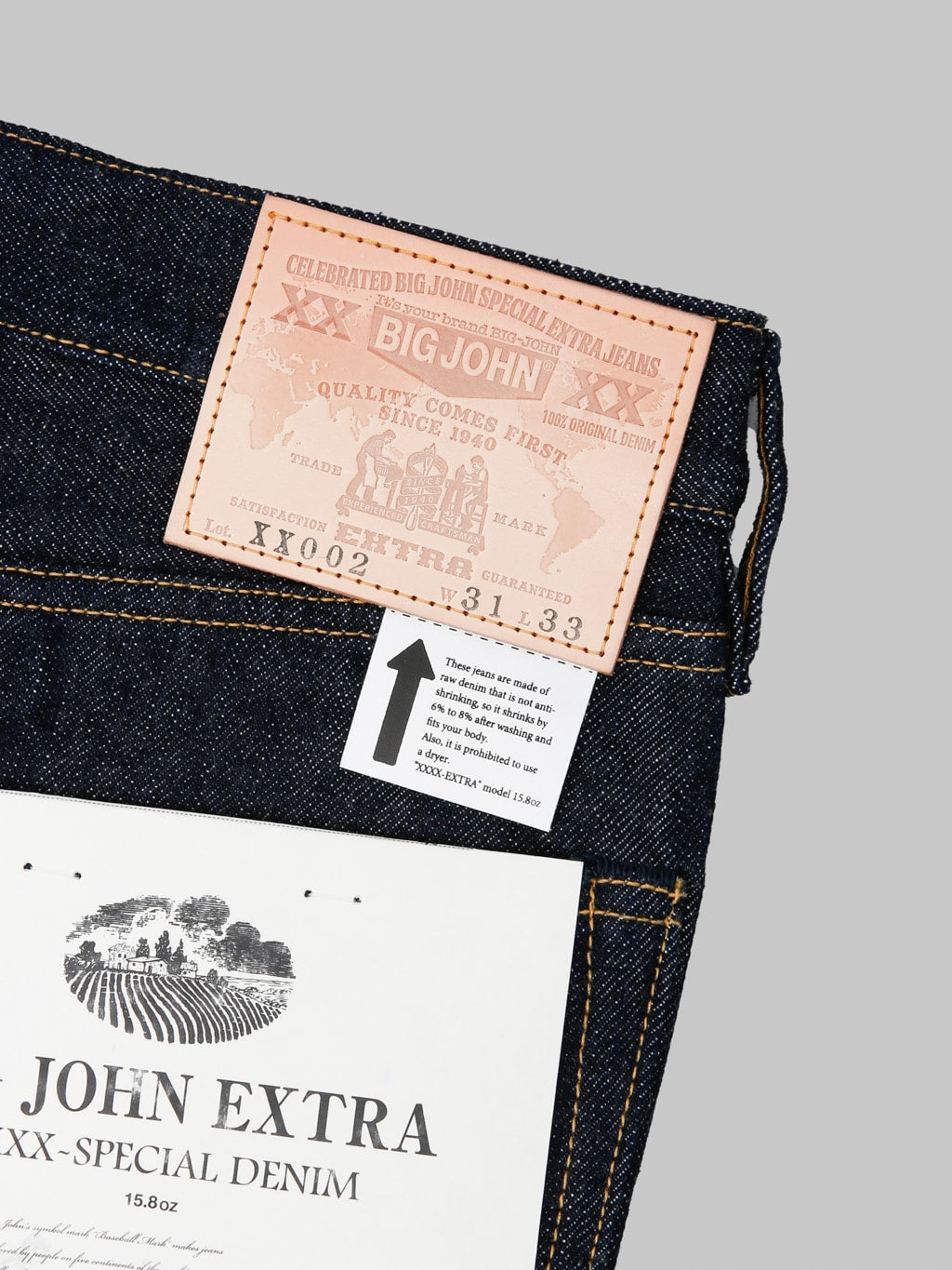 Big John XX002 15.8oz XXXX-Extra Slim Straight Jeans - Redcast Heritage Co.