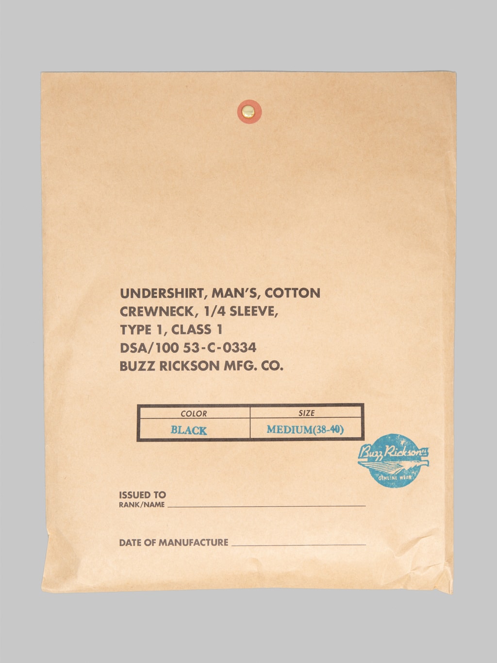 Buzz Rickson's BR78960 "Government Issue" Package T-Shirt Black