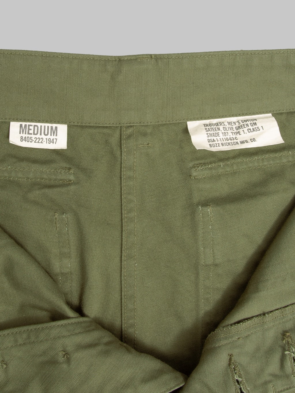 Buzz Rickson's BR51735 Cotton Sateen OG 107 Type I Class Shorts Olive