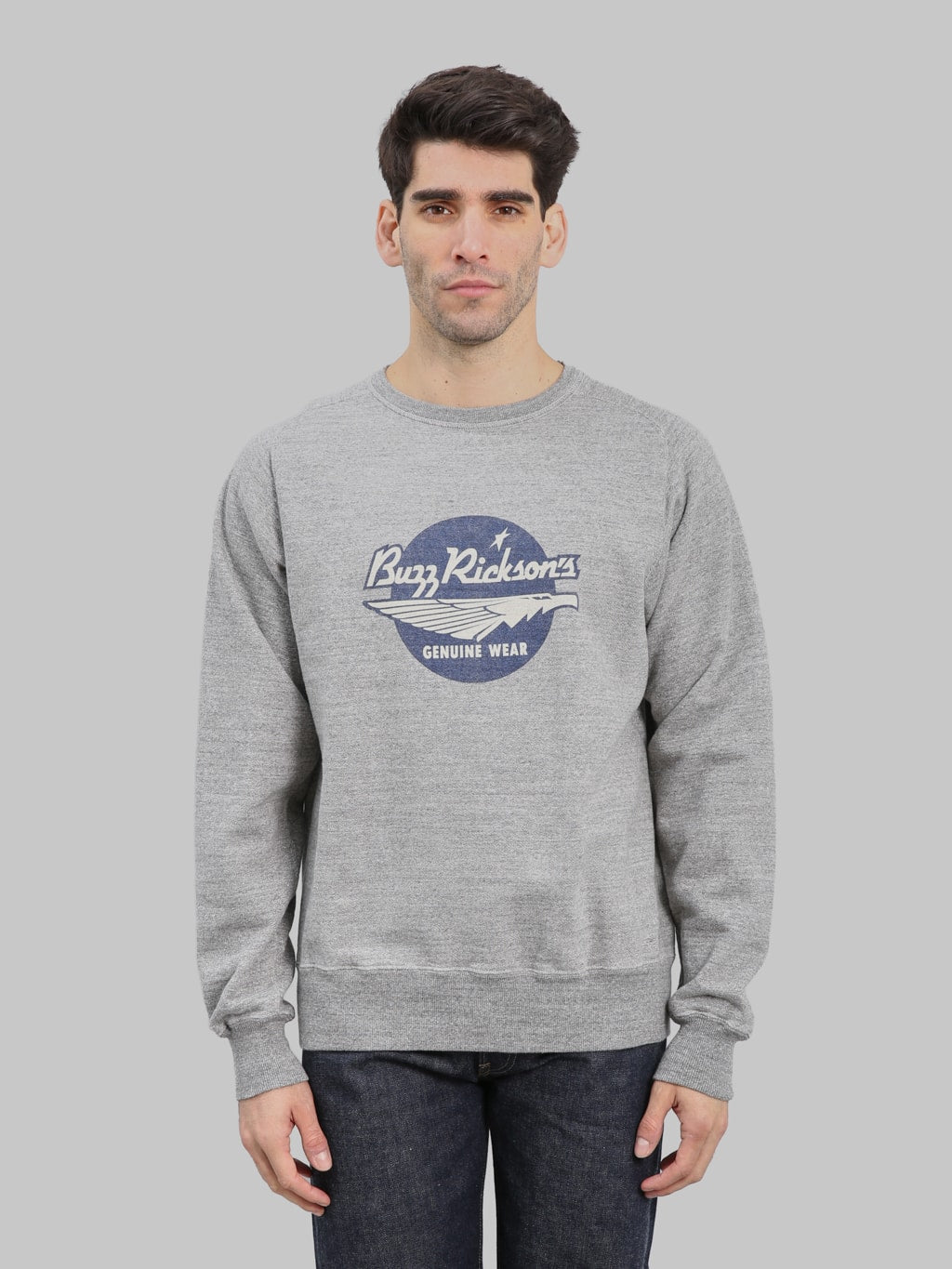 Buzz Rickson's BR69507 Freedom Sleeve Sweatshirt Heather Grey - Redcast Heritage Co.