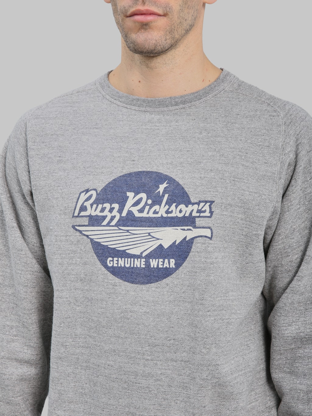 Buzz Rickson's BR69507 Freedom Sleeve Sweatshirt Heather Grey - Redcast Heritage Co.