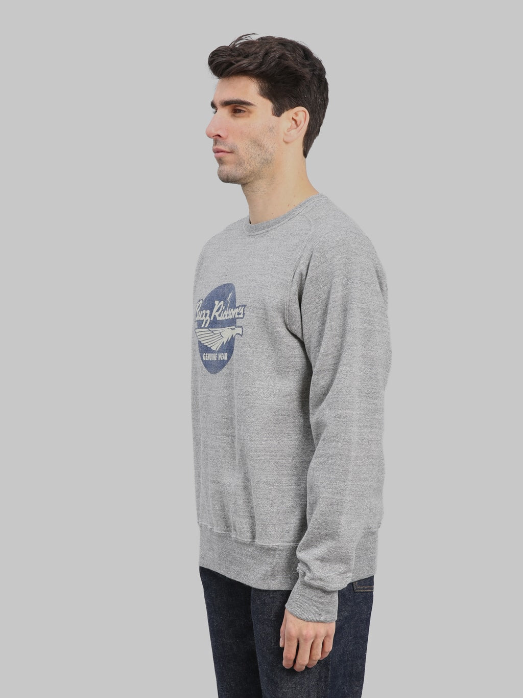 Buzz Rickson's BR69507 Freedom Sleeve Sweatshirt Heather Grey - Redcast Heritage Co.