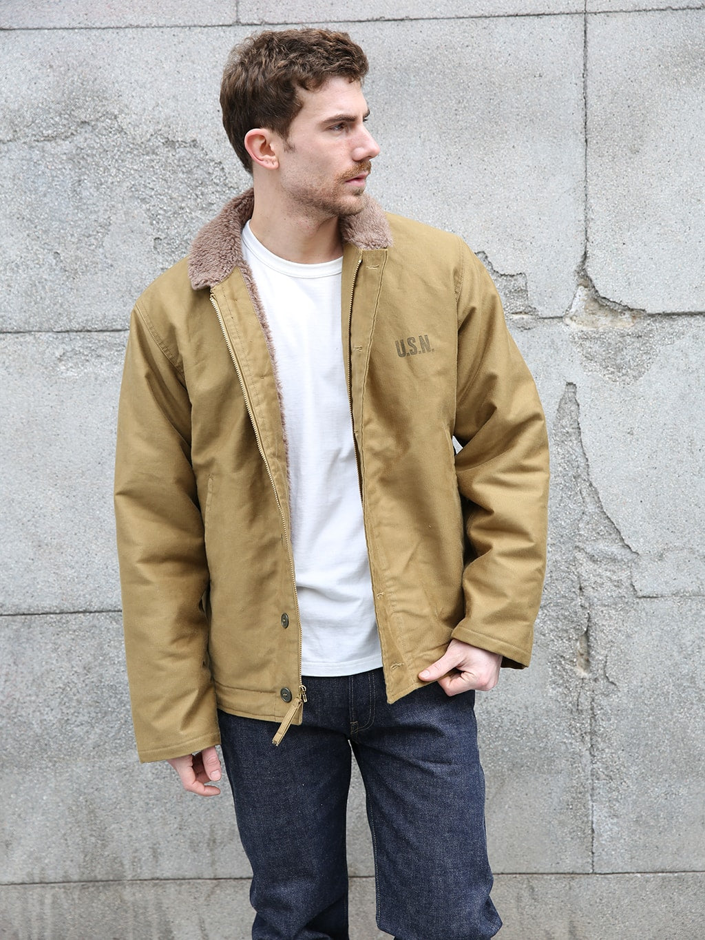 Buzz Rickson's BR15345 N-1 "Navy Department Demotex-Ed " Jacket Khaki