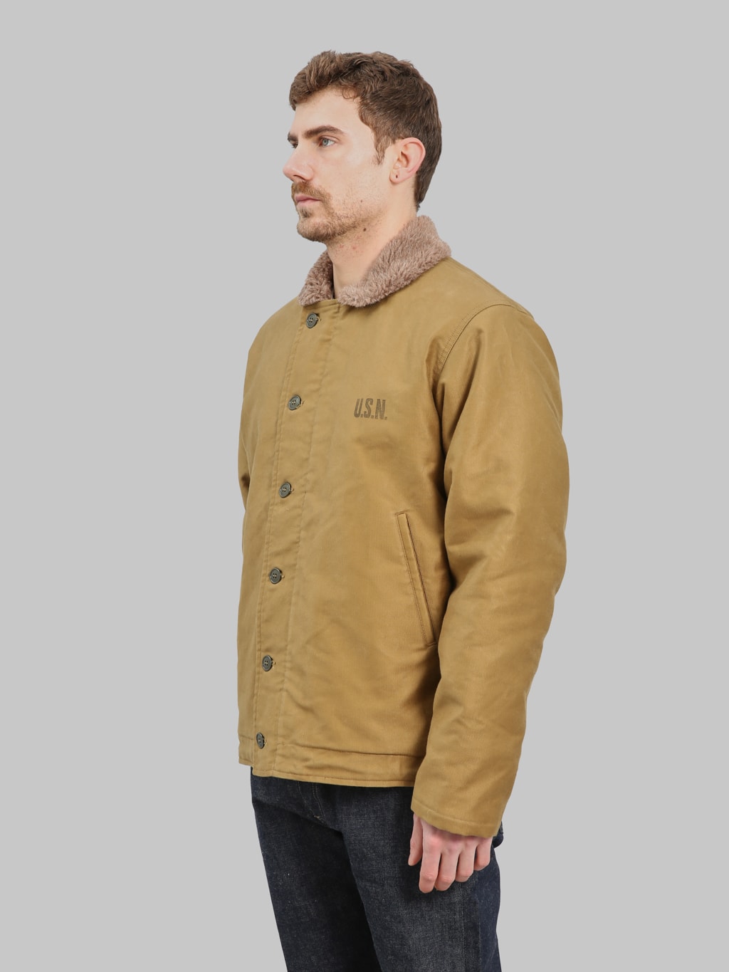 Buzz Rickson's BR15345 N-1 "Navy Department Demotex-Ed " Jacket Khaki - Redcast Heritage Co.