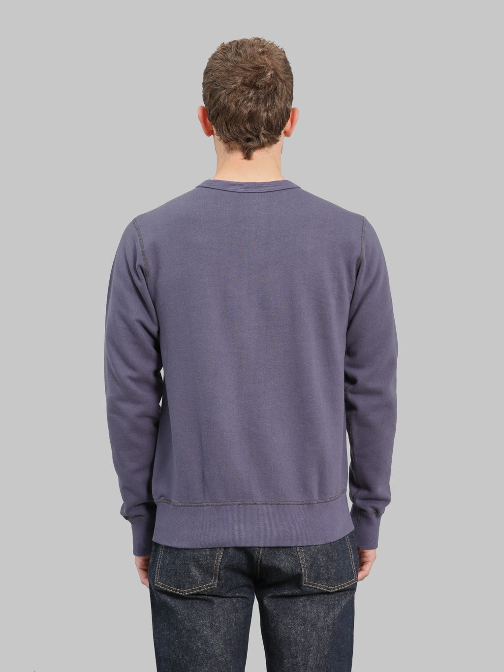 Buzz Ricksons BR65622 Set In Crewneck Sweatshirt Navy  back look
