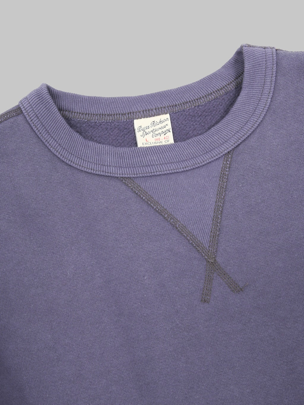 Buzz Ricksons BR65622 Set In Crewneck Sweatshirt Navy collar