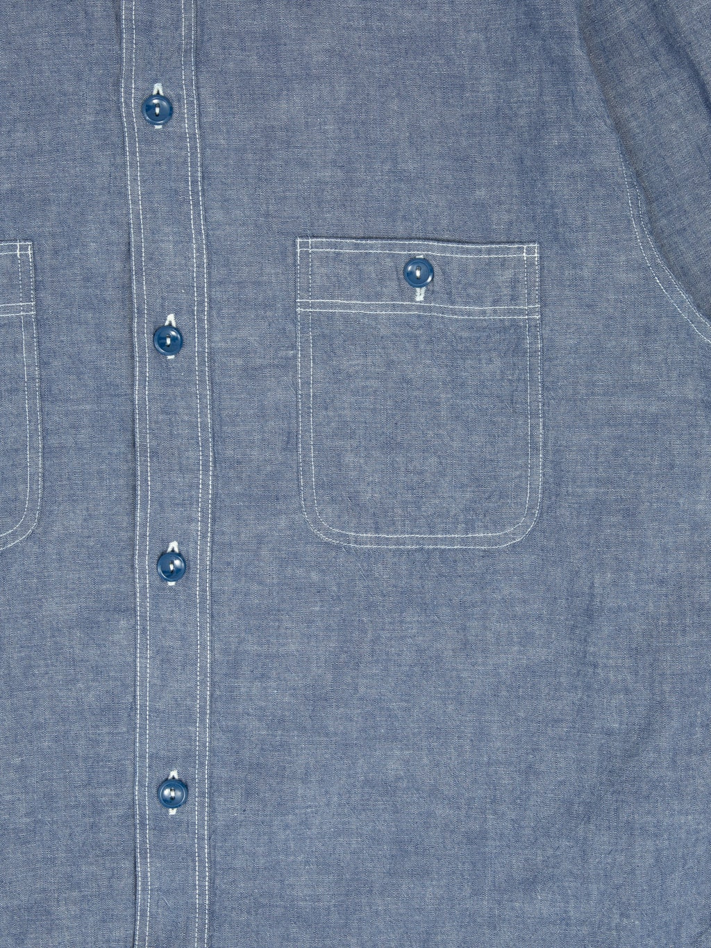 buzz ricksons blue chambray work shirt indigo pocket
