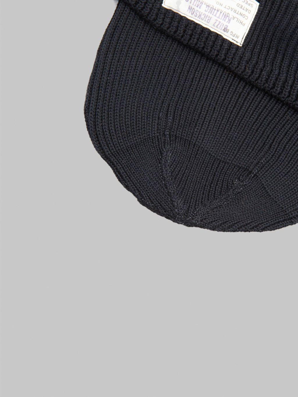 Buzz Ricksons BR02186 Cotton Watch Cap Black rib knit