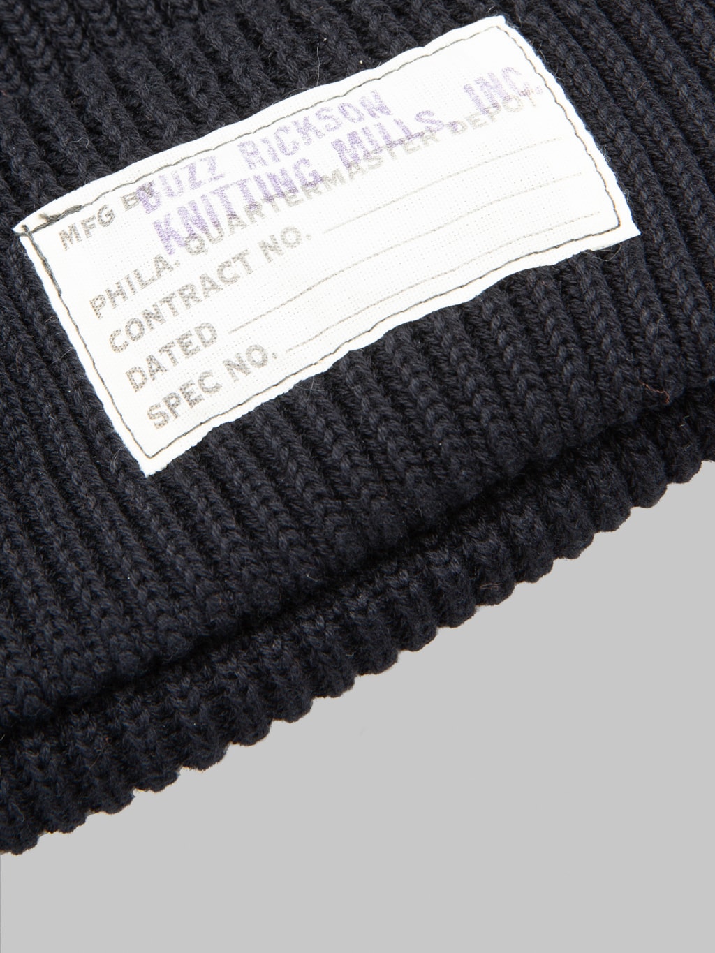 Buzz Ricksons BR02186 Cotton Watch Cap Black tag