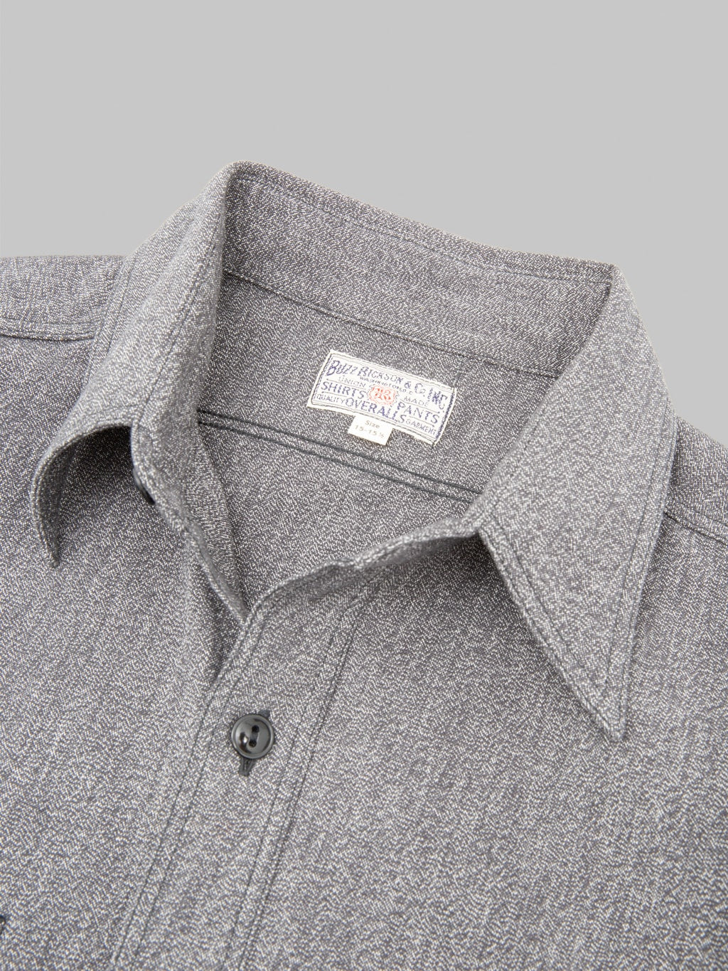 Buzz Ricksons BR26082 Cotton Covert Work Shirt Black interior tag