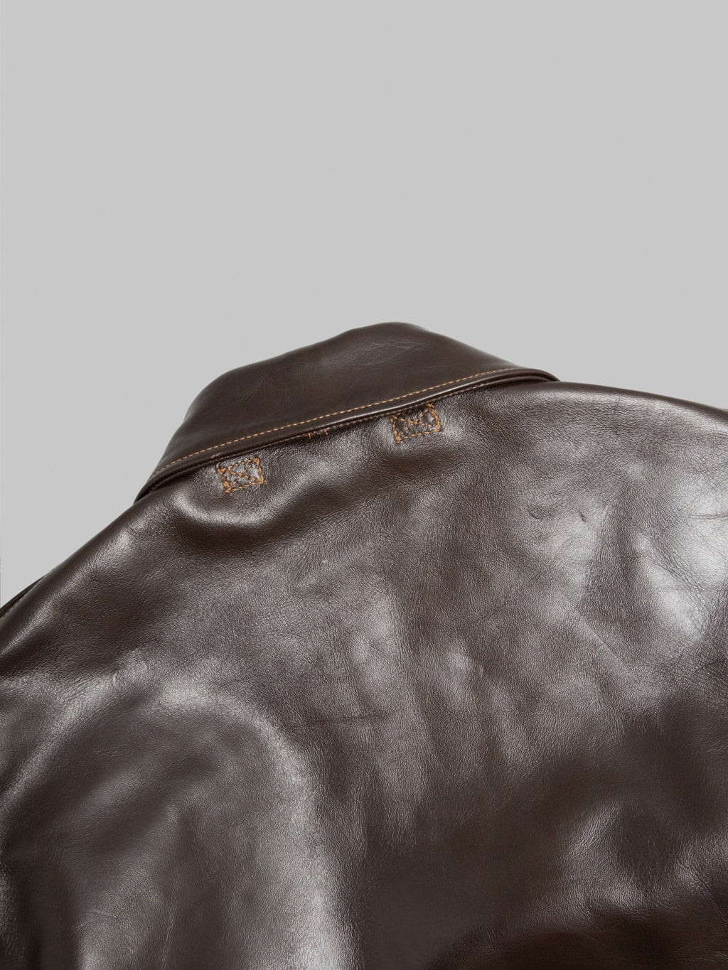 Buzz Ricksons BR80644 Type A2 Horsehide Leather Jacket back collar