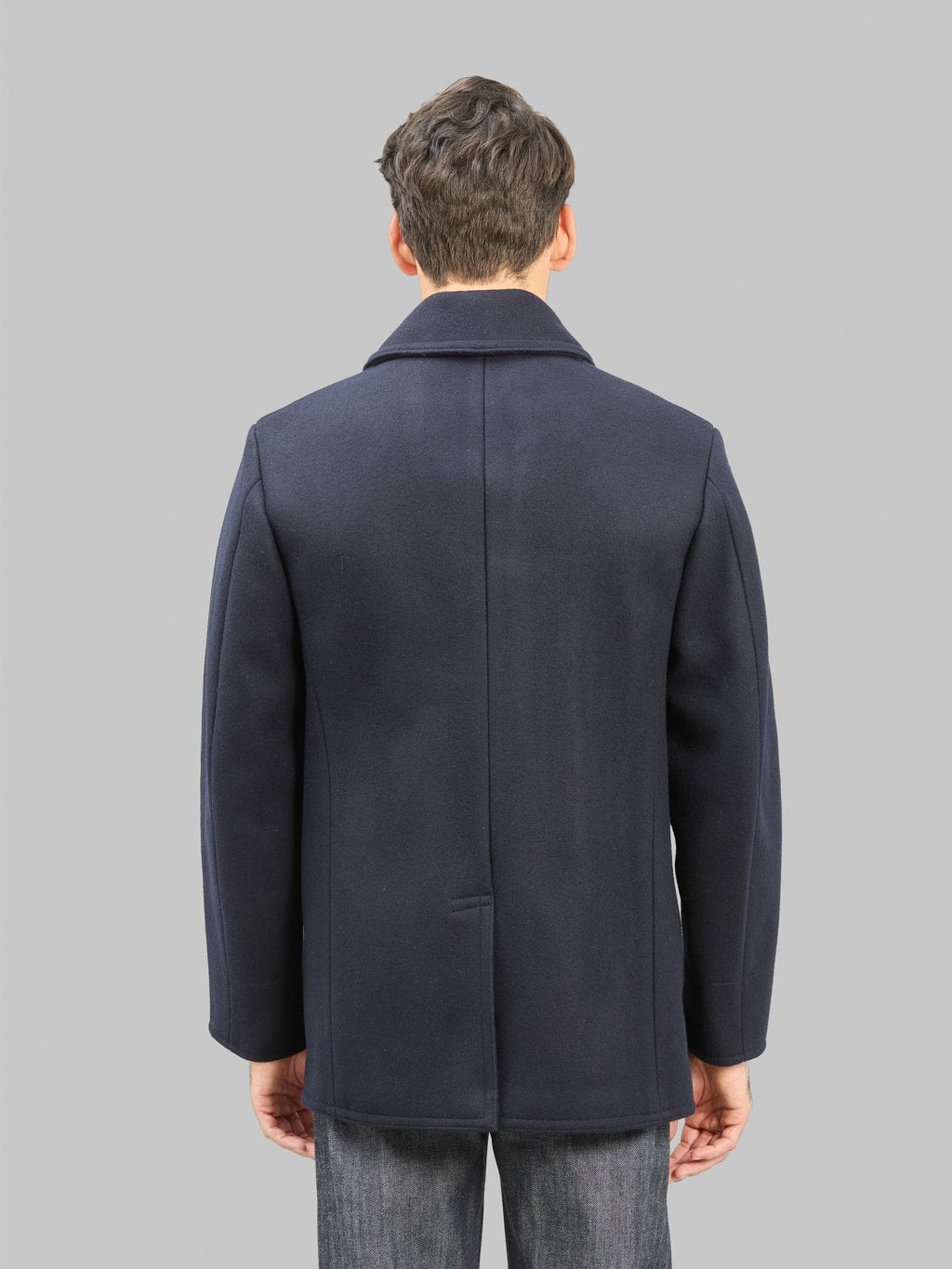 Buzz Ricksons BR11554 US Navy Pea Coat back look
