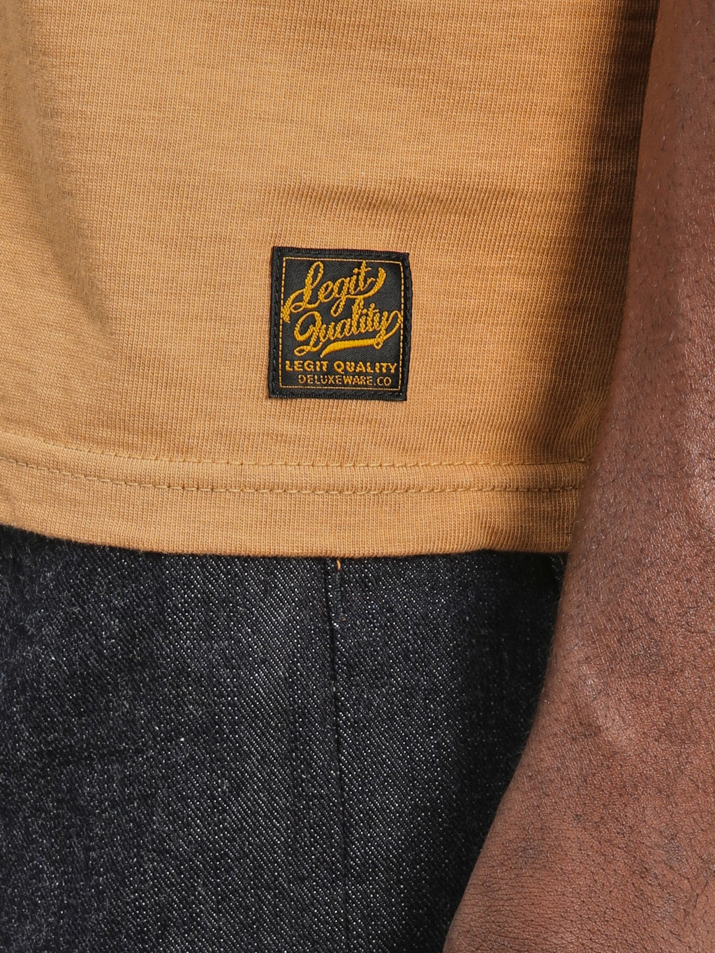 Deluxeware DXTS 00 Heavyweight Loopwheeled TShirt Gold logo brand