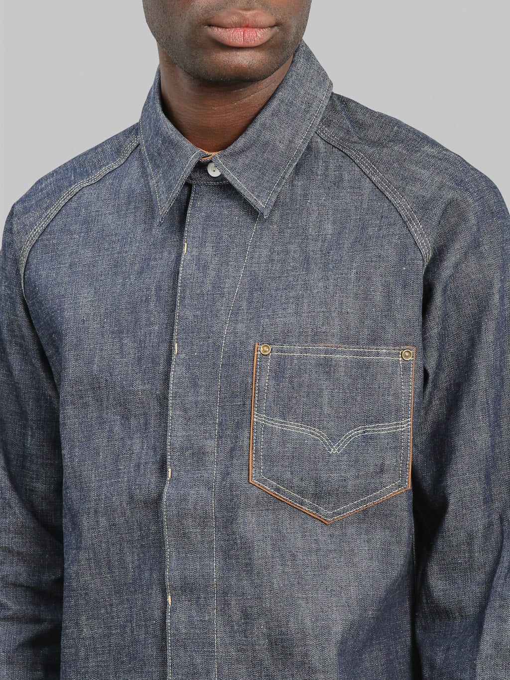 Deluxeware 7640 1940s Denim Shirt chest