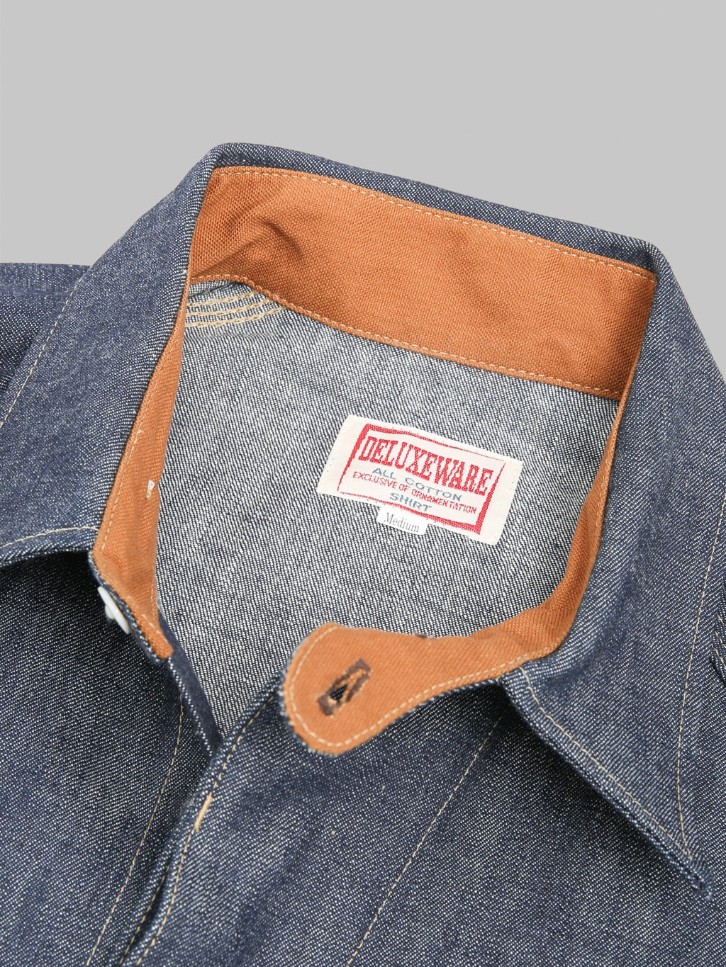 Deluxeware 7640 1940s Denim Shirt tag