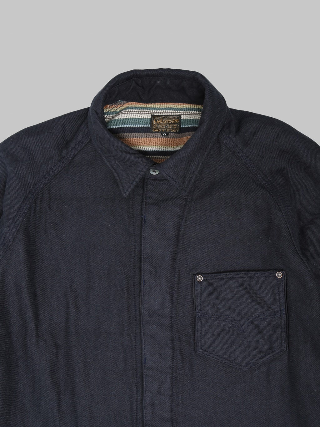 Deluxeware 7649C 40's Native Border Shirt Navy - Redcast Heritage Co.
