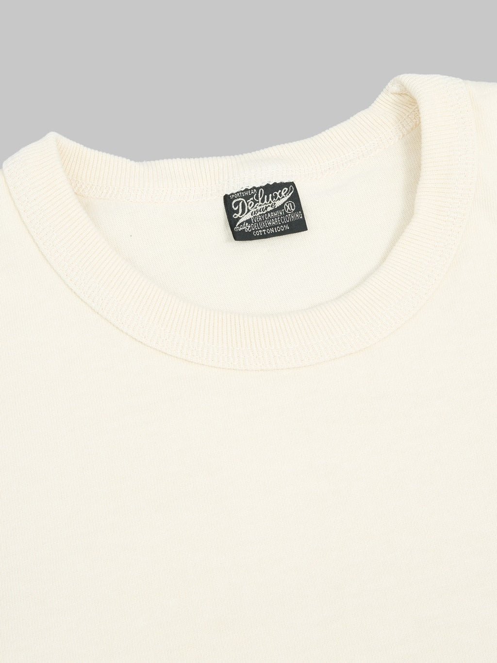 Deluxeware DXTS00 12.5oz Heavyweight Loopwheeled TShirt Ash Yellow stitching collar