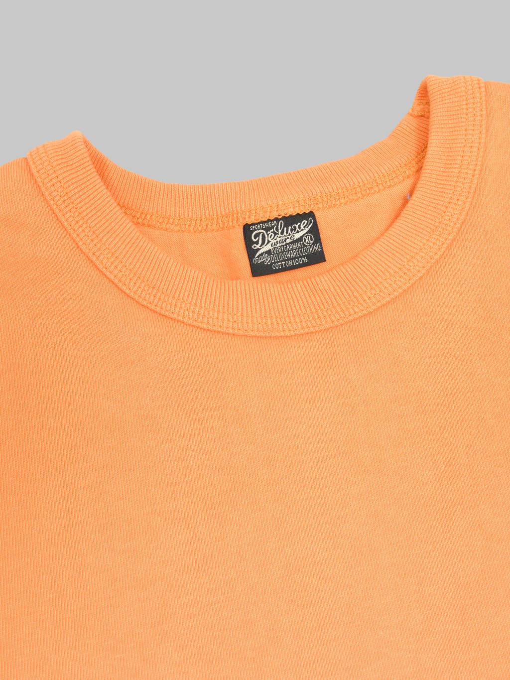 Deluxeware DXTS00 Heavyweight Loopwheeled TShirt Texas Orange stitching collar