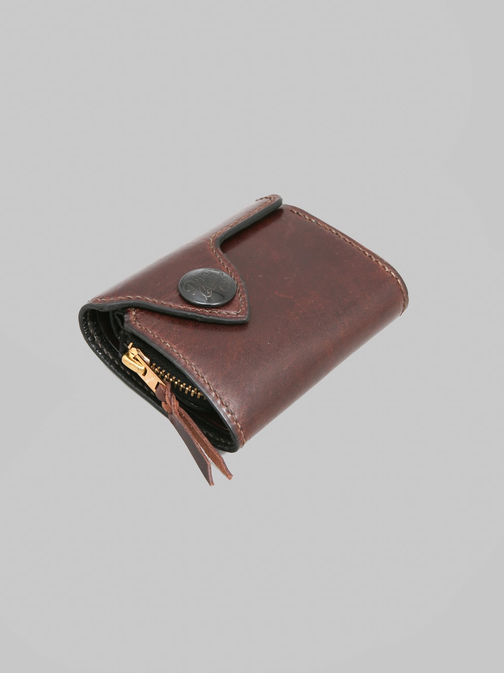 Deluxeware DLW-005 Leather Wallet Dark Brown snap button