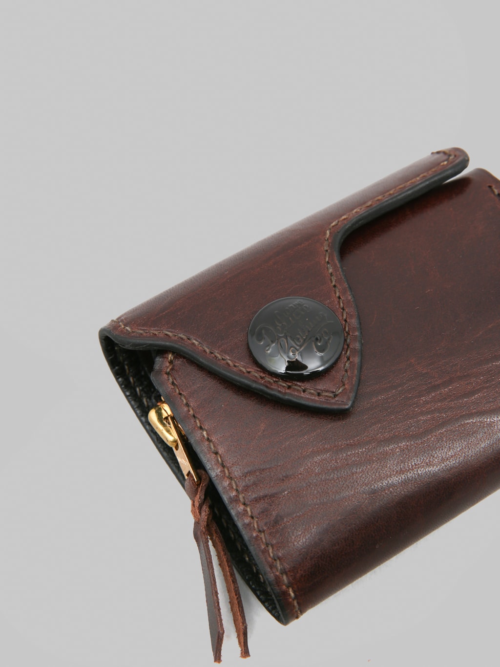 Deluxeware DLW-005 Leather Wallet Dark Brown stitching