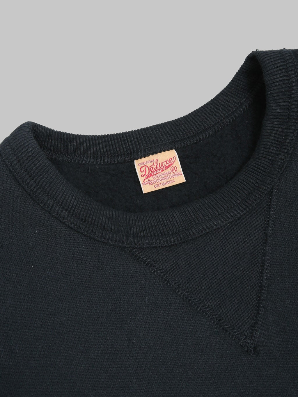 Deluxeware S101-00 Flat Seam Plain Sweatshirt Core Black