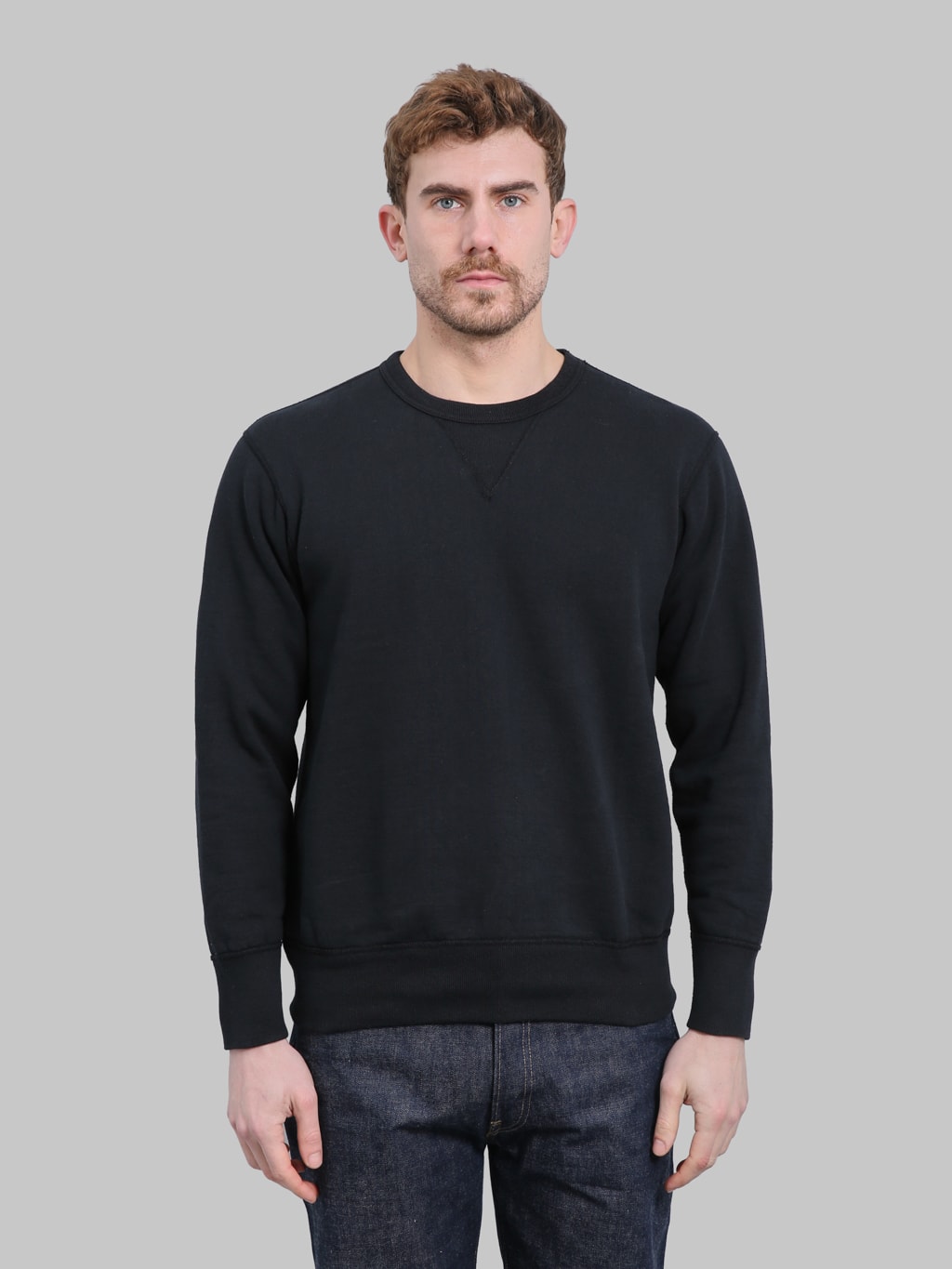 Deluxeware S101-00 Flat Seam Plain Sweatshirt Core Black
