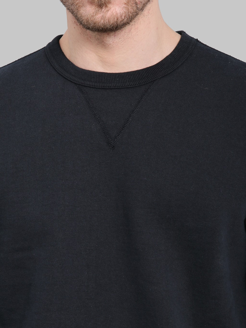 Deluxeware S101-00 Flat Seam Plain Sweatshirt Core Black
