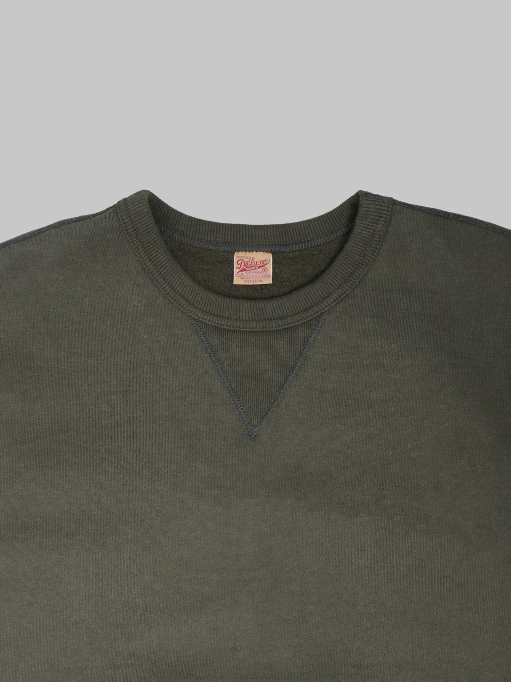 Deluxeware S101-00 Flat Seam Plain Sweatshirt Olive