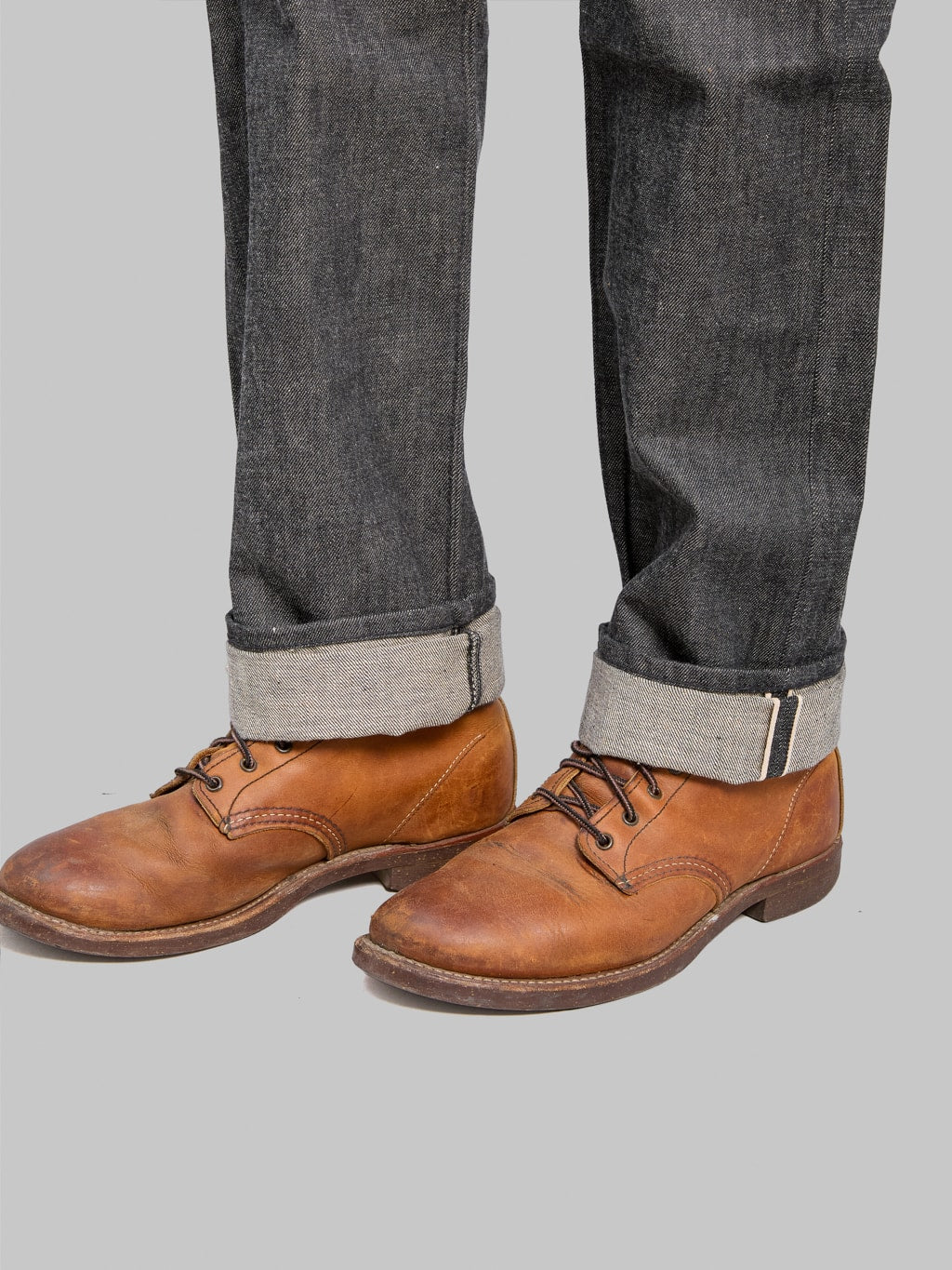 Denime By Warehouse 224 66B Model  Regular Straight Jeans Black selvedge