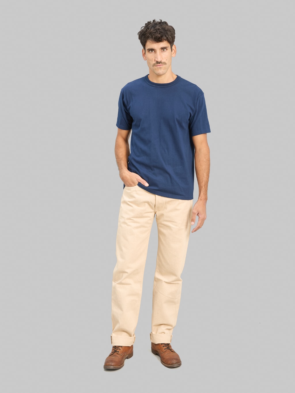 Denime "Lot. 224" 66 Model Mother Cotton 14oz Straight Jeans Natural