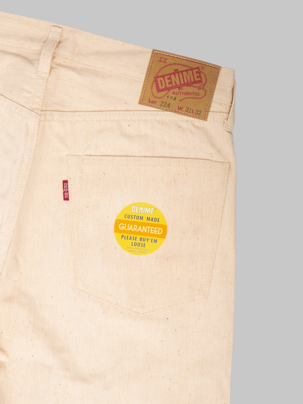 Denime "Lot. 224" 66 Model Mother Cotton 14oz Straight Jeans Natural