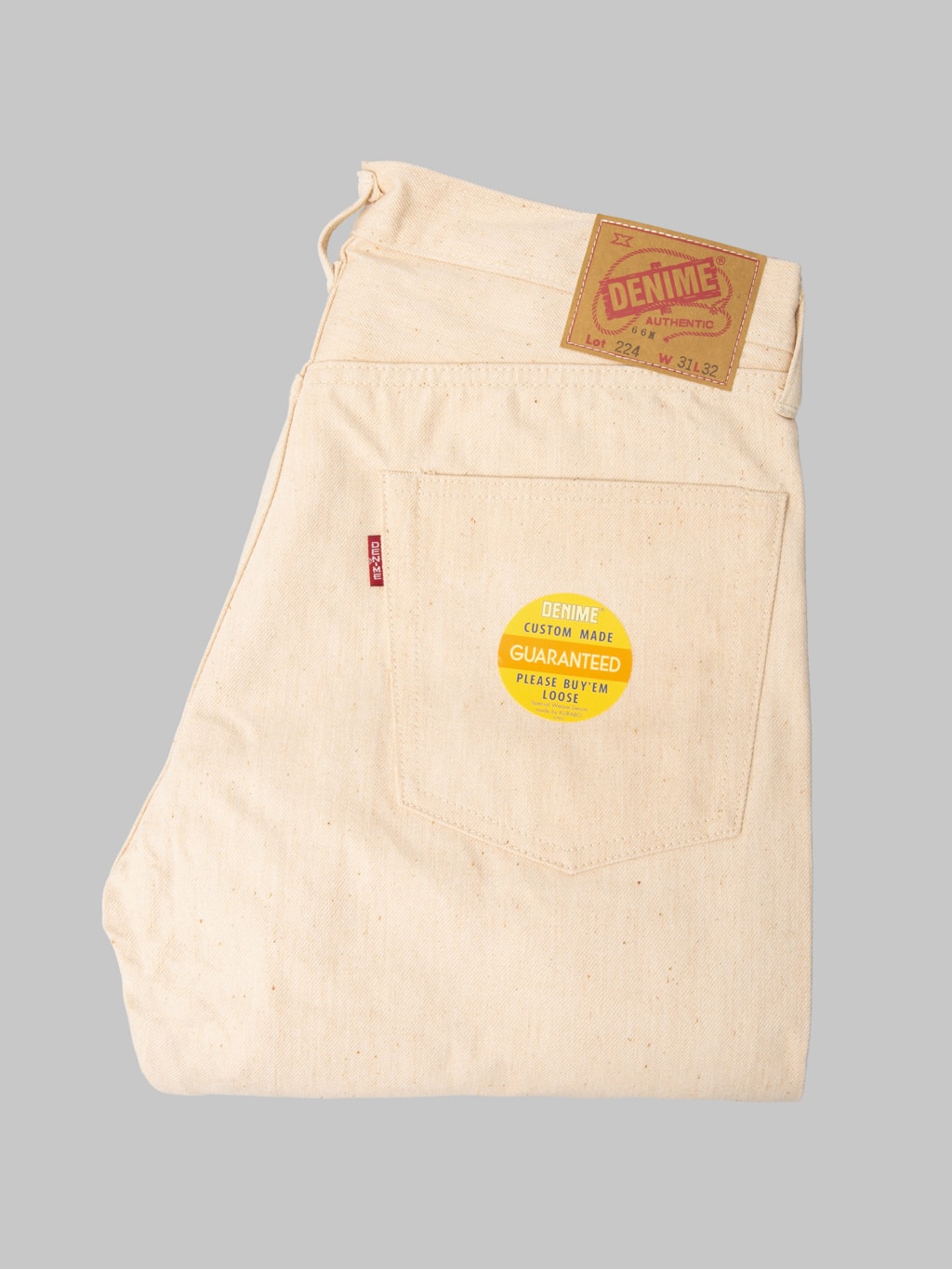 Denime "Lot. 224" 66 Model Mother Cotton 14oz Straight Jeans Natural