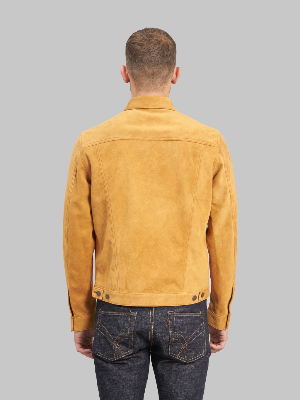 double helix the boxer beige suede horsehide leather jacket back fit