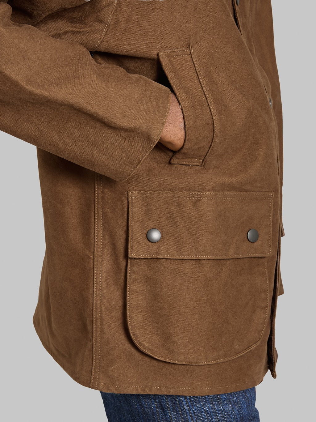 FOB Factory F2361 Moleskin Riding Jacket Brown