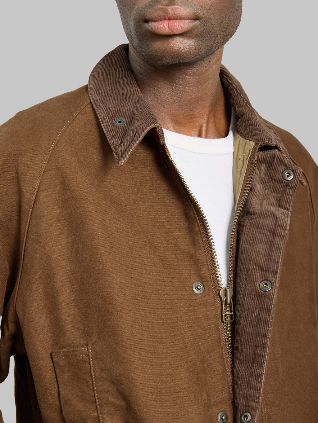 FOB Factory F2361 Moleskin Riding Jacket Brown