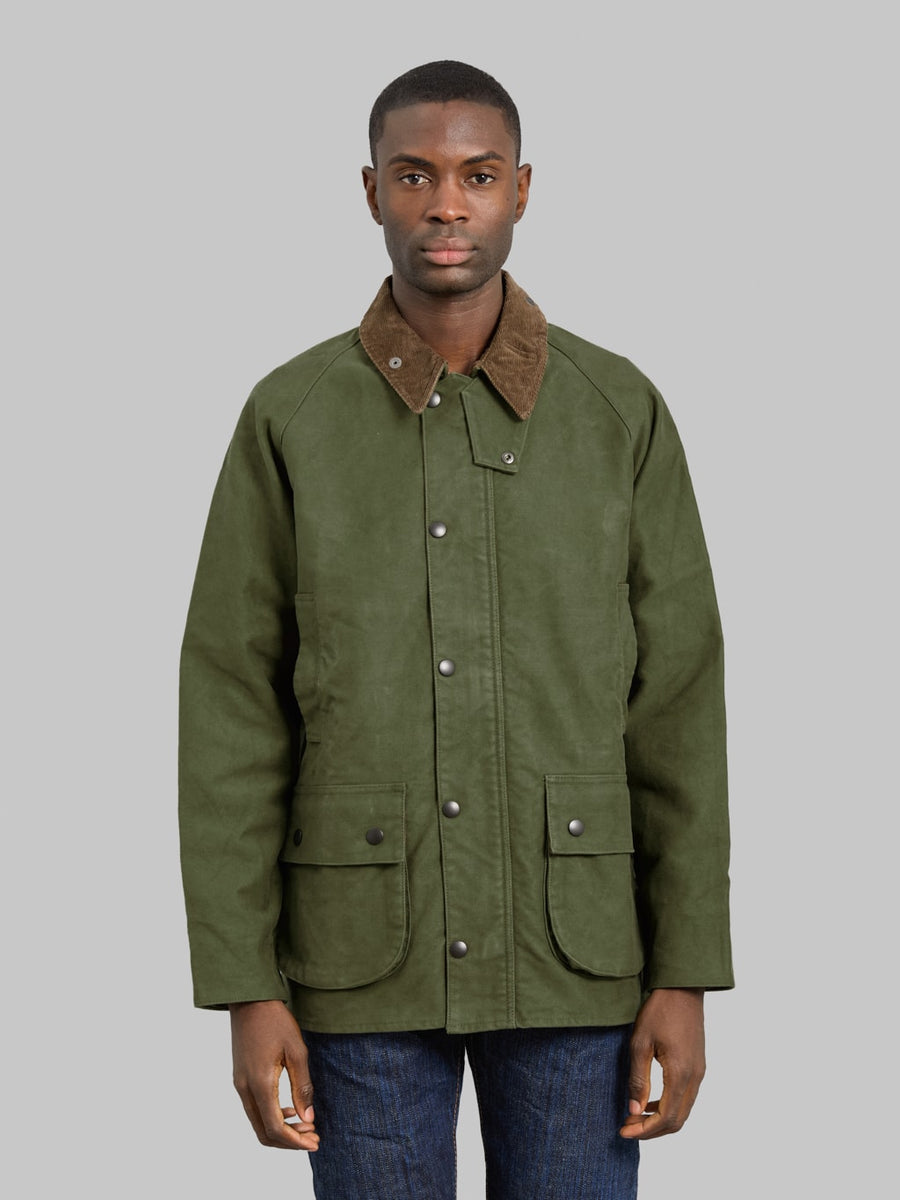 FOB Factory F2361 Moleskin Riding Jacket Olive | Made in Japan display picture 1